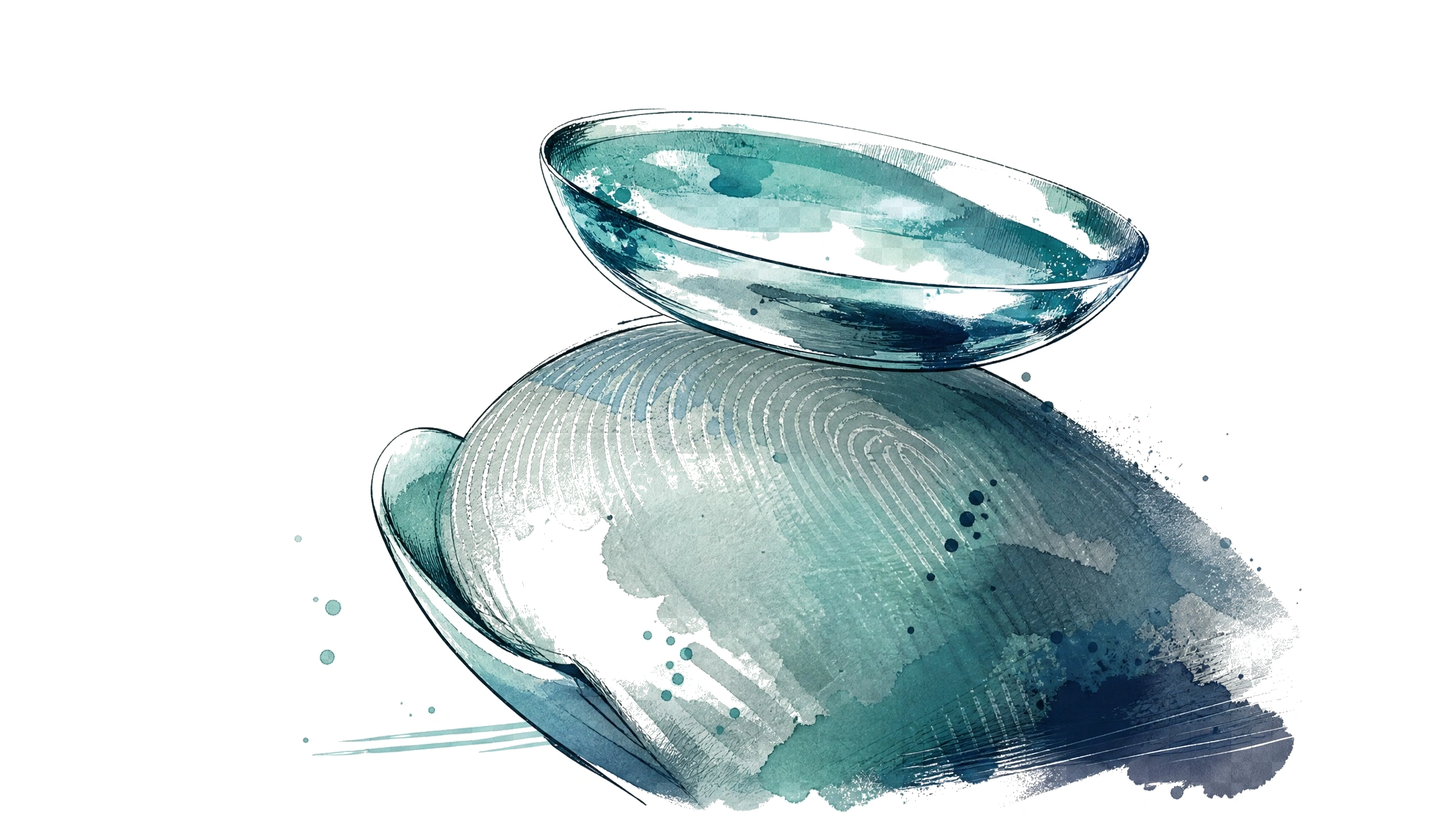 Watercolour illustration of a contact lens — LensGuide