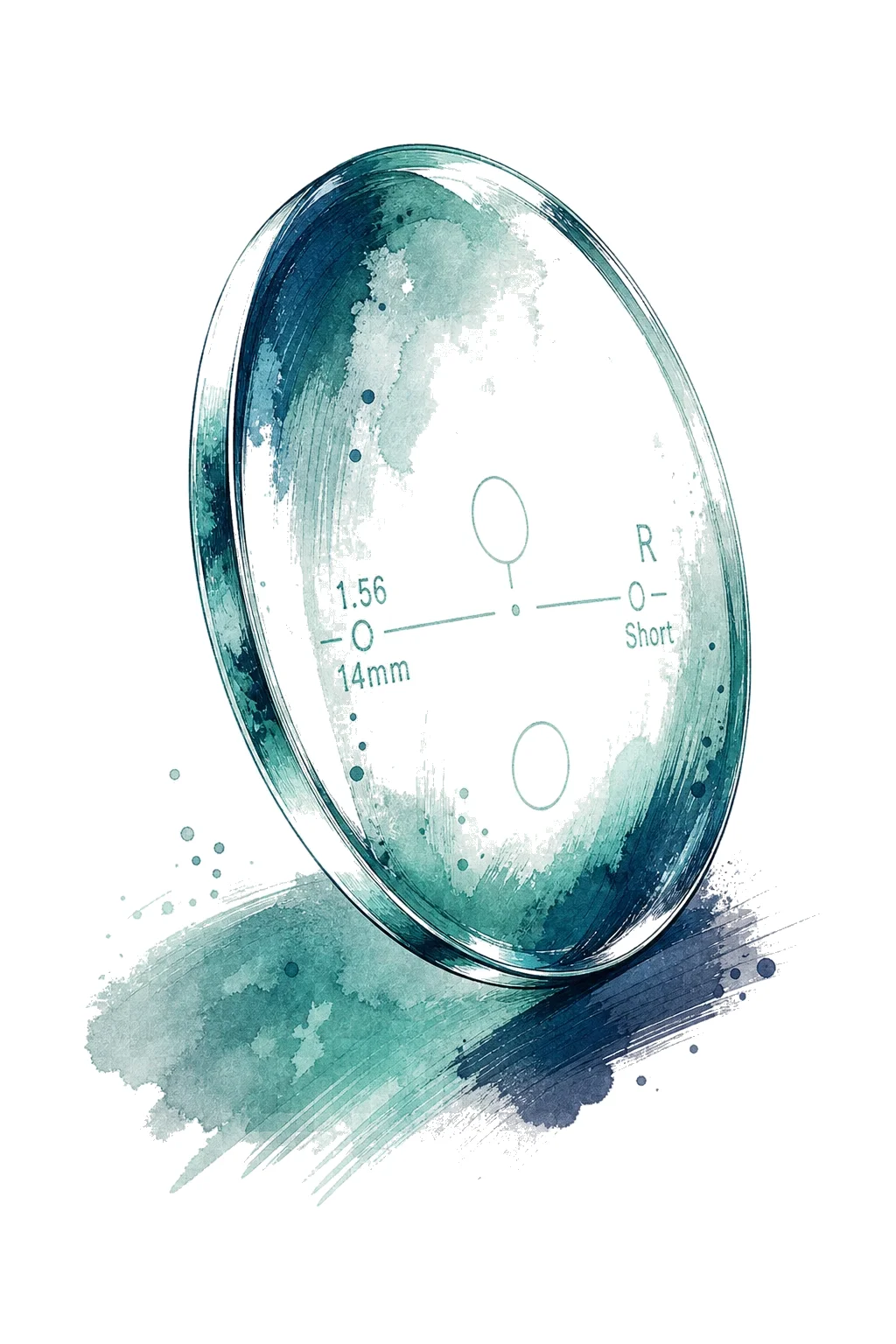 Watercolour illustration of a spectacle lens — ThinCheck